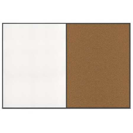 United Visual Products Enclosed Corkboard, 1 Door, 72"x36", 4" Fra UV3404-BLACK-ULTMAR